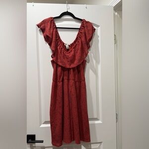 American Rag Burnt Orange Crochet Lace Mini Dress